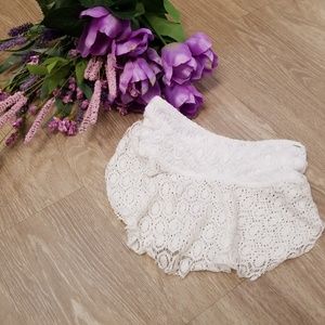 White Crochet Bandeau Swim Suit Top